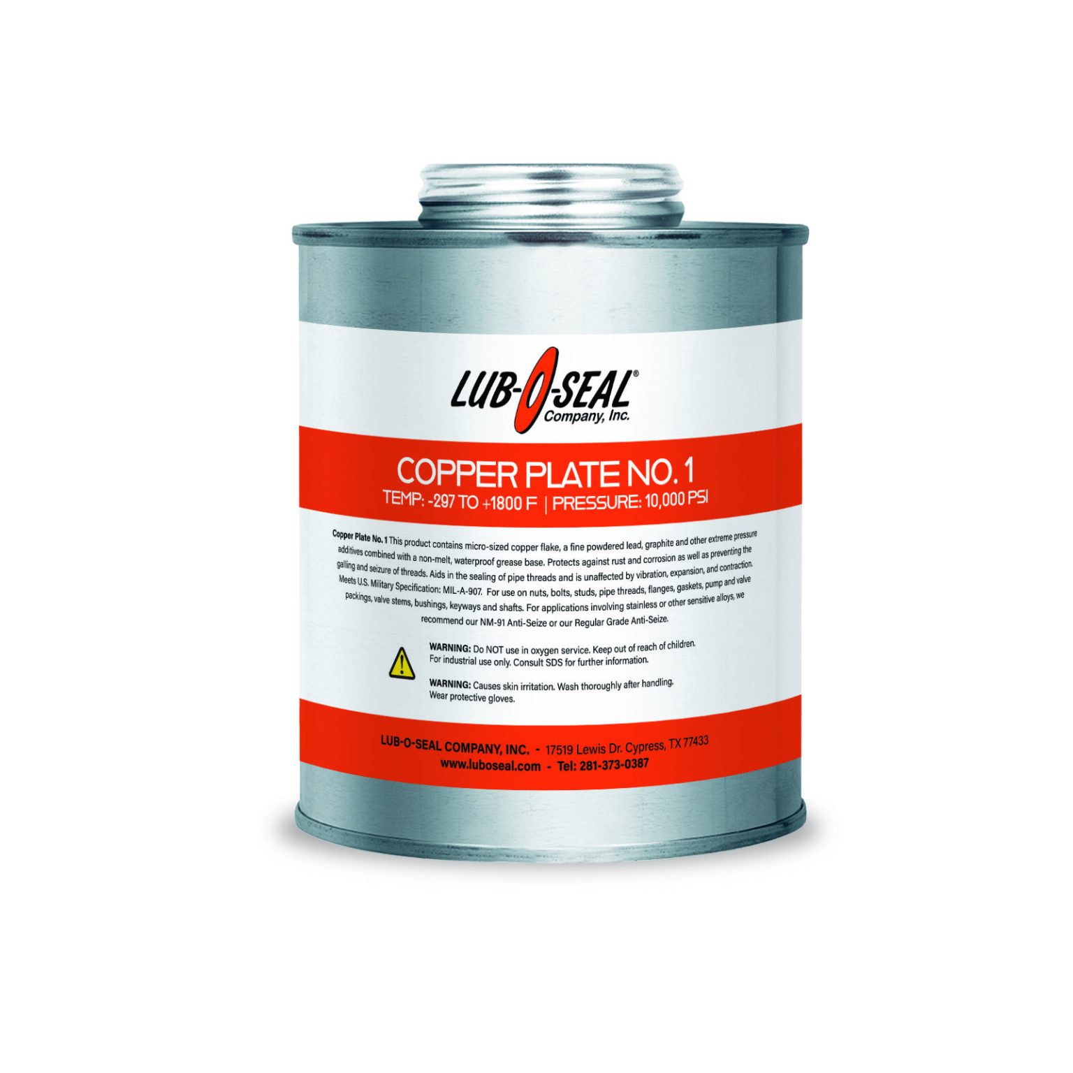 Lub-O-Seal Copper Plate® No.1 Anti-seize Compound – Lub-O-Seal Company ...