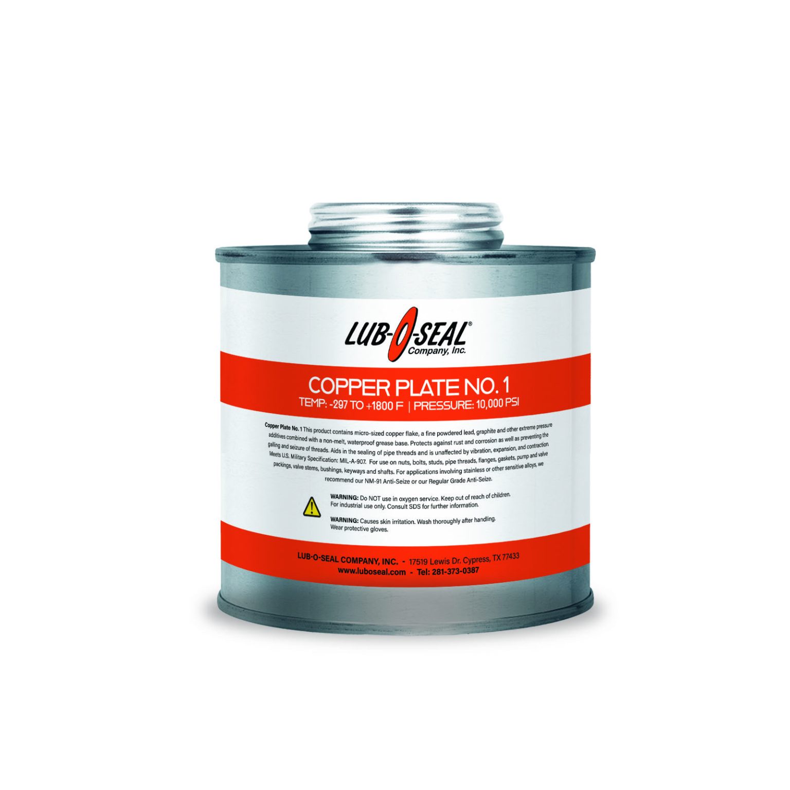 Lub-O-Seal Copper Plate® No.1 Anti-seize Compound – Lub-O-Seal Company ...